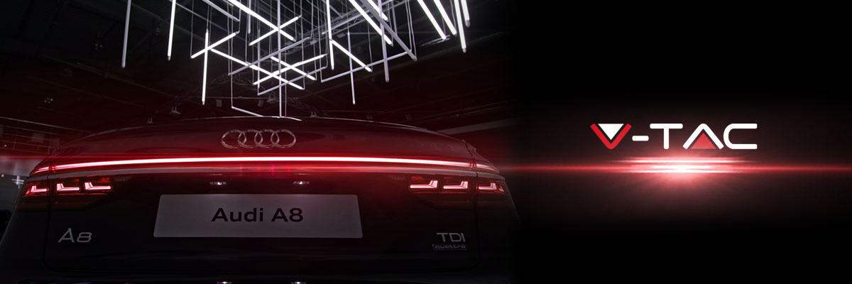 V-TAC supported the new Audi A8 at the 2017 Sofia Motor Show